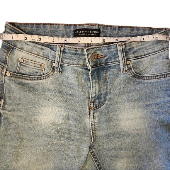 Celebrity Pink Skinny Distressed Jeans Size Juniors 1/25 - Picture 8 of 10